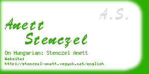 anett stenczel business card